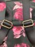 中古・古着 Kate Spade (ケイトスペード) フラワープリントバックパック ブラック×ピンク：3500円