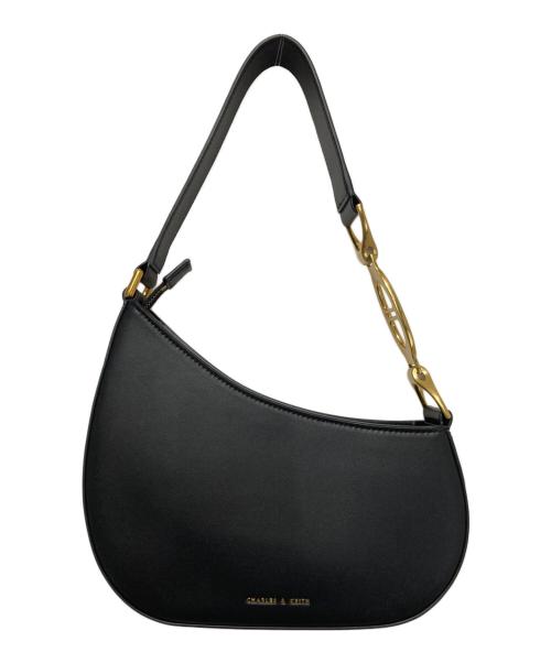 CHARLES & KEITH（チャールズアンドキース）CHARLES & KEITH (チャールズ＆キース) アシメトリック ショルダーバッグ ブラックの古着・服飾アイテム
