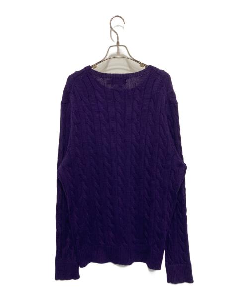 POLO RALPH LAUREN（ポロ・ラルフローレン）POLO RALPH LAUREN (ポロ・ラルフローレン) ケーブルニット パープル サイズ:Lの古着・服飾アイテム