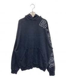 BALENCIAGA（バレンシアガ）の古着「ロゴ刺繍オーバーサイズパーカー」｜ブラック