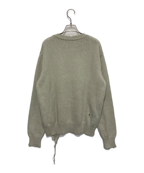 Maison Margiela（メゾンマルジェラ）Maison Margiela (メゾンマルジェラ) ダメージ加工 デストロイ コットン ニット グリーン サイズ:Ｓの古着・服飾アイテム