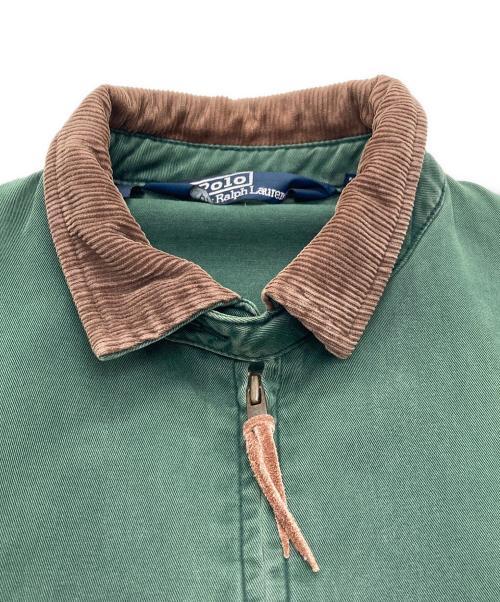 POLO RALPH LAUREN（ポロ・ラルフローレン）POLO RALPH LAUREN (ポロ・ラルフローレン) 襟コーデュロイスイングトップ グリーン サイズ:Ｓの古着・服飾アイテム