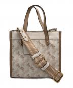 COACHコーチ）の古着「ホースアンドキャリッジ 2WAYバッグ」｜ホワイト×ベージュ
