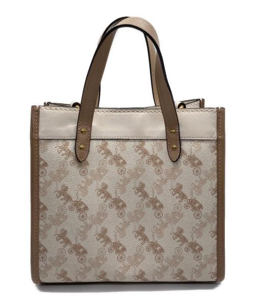 COACH（コーチ）COACH (コーチ) ホースアンドキャリッジ 2WAYバッグ ホワイト×ベージュの古着・服飾アイテム