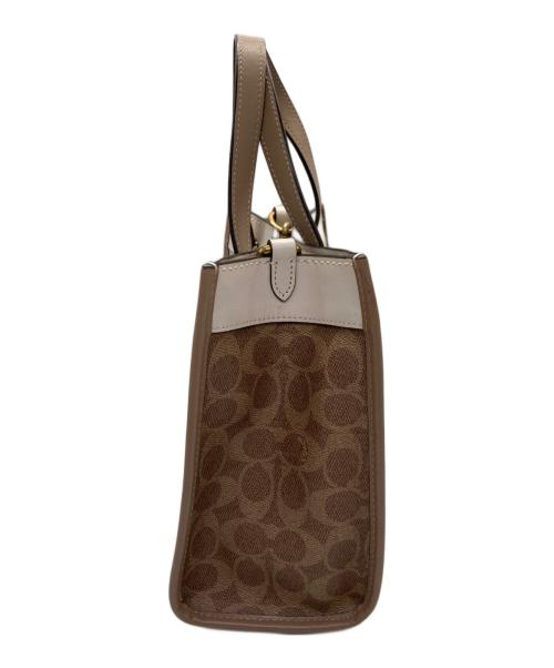 COACH（コーチ）COACH (コーチ) ホースアンドキャリッジ 2WAYバッグ ホワイト×ベージュの古着・服飾アイテム