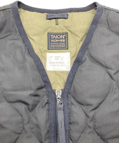 TAION（タイオン）TAION (タイオン) Vネックジップベスト ブラック サイズ:XLの古着・服飾アイテム