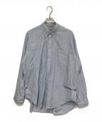 SEDAN ALL-PURPOSEセダンオールパーパス）の古着「ポプリンストライプビックブロードシャツ」｜ブルー