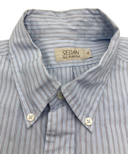 SEDAN ALL-PURPOSE（セダンオールパーパス）SEDAN ALL-PURPOSE (セダンオールパーパス) ポプリンストライプビックブロードシャツ ブルー サイズ:XLの古着・服飾アイテム