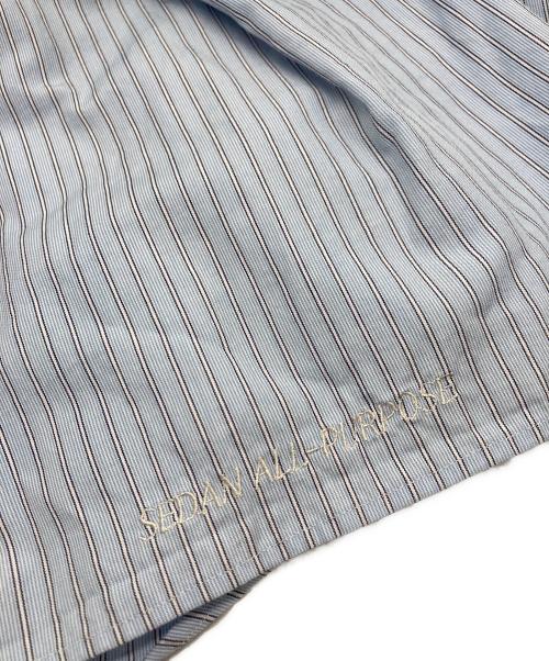 SEDAN ALL-PURPOSE（セダンオールパーパス）SEDAN ALL-PURPOSE (セダンオールパーパス) ポプリンストライプビックブロードシャツ ブルー サイズ:XLの古着・服飾アイテム