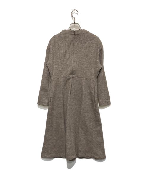 23区（ニジュウサンク）23区 (ニジュウサンク) ヘリンボーンジャージーワンピース ベージュ サイズ:40の古着・服飾アイテム