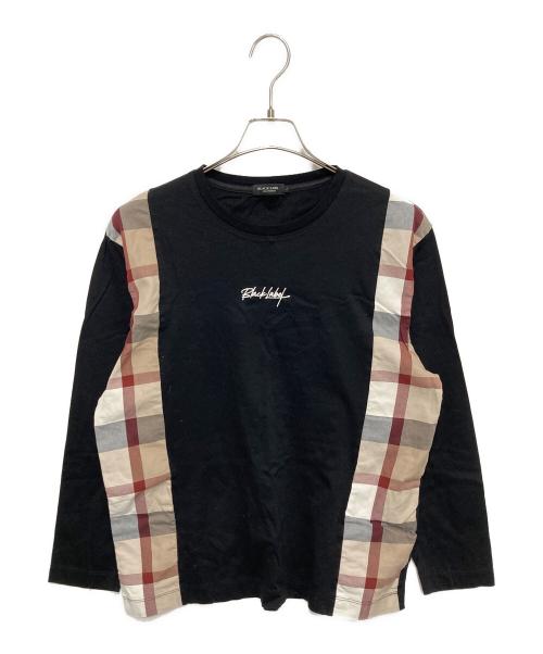 BLACK LABEL CRESTBRIDGE（ブラックレーベル クレストブリッジ）BLACK LABEL CRESTBRIDGE (ブラックレーベル クレストブリッジ) ノバチェックロングスリーブカットソー ブラック サイズ:Lの古着・服飾アイテム