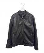 DANIERダニエ）の古着「シングルライダースジャケット」｜ブラック