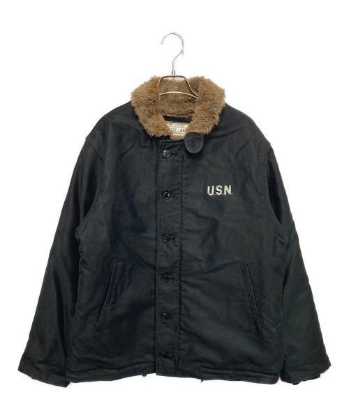 HOUSTON（ヒューストン）HOUSTON (ヒューストン) N-1デッキジャケット ブラック サイズ:44の古着・服飾アイテム