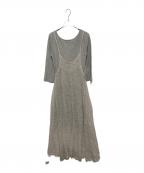 GRACE CONTINENTAL（グレースコンチネンタル）の古着「レイヤードニットワンピース」｜グレー