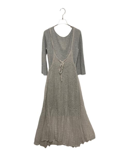 GRACE CONTINENTAL（（グレースコンチネンタル）GRACE CONTINENTAL (（グレースコンチネンタル) レイヤードニットワンピース グレー サイズ:36の古着・服飾アイテム