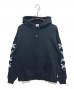 WTAPSダブルタップス）の古着「クロスプリントパーカー」｜ブラック