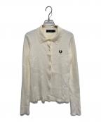 FRED PERRY×jeans factoryフレッドペリー×ジーンズファクトリー）の古着「別注 ワンポイントロゴ刺繍 リブニットポロシャツ」｜アイボリー