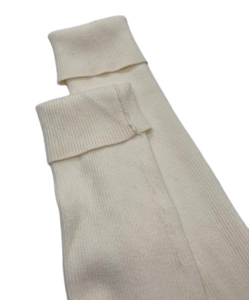 FRED PERRY（フレッドペリー）FRED PERRY (フレッドペリー) jeans factory (ジーンズファクトリー) 別注 ワンポイントロゴ刺繍 リブニットポロシャツ アイボリー サイズ:UK10の古着・服飾アイテム