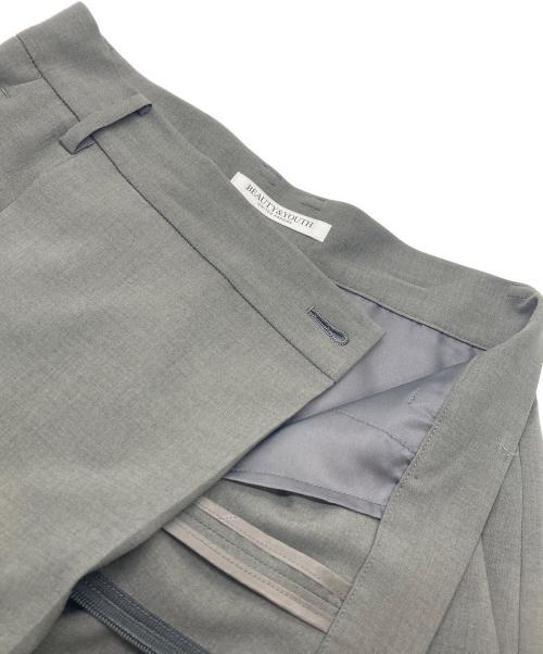 BEAUTY&YOUTH UNITED ARROWS（ビューティーアンドユースユナイテッドアローズ）BEAUTY&YOUTH UNITED ARROWS (ビューティーアンドユースユナイテッドアローズ) ポプリン 2タック ラップパンツ -ウォッシャブル- グレー サイズ:XSの古着・服飾アイテム