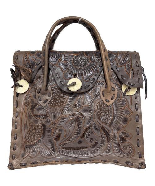 Carving Tribes（カービングトライブス）Carving Tribes (カービングトライブス) マエストラハンドバッグ ブラウンの古着・服飾アイテム