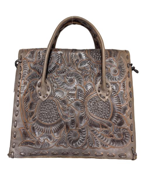 Carving Tribes（カービングトライブス）Carving Tribes (カービングトライブス) マエストラハンドバッグ ブラウンの古着・服飾アイテム