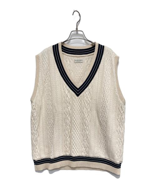 ILL ONE EIGHTY（イルワンエイティ）ILL ONE EIGHTY (イルワンエイティ) journal standard L'essage (ジャーナルスタンダード レサージュ) 別注チルデンニットベスト アイボリー サイズ:Ｍの古着・服飾アイテム