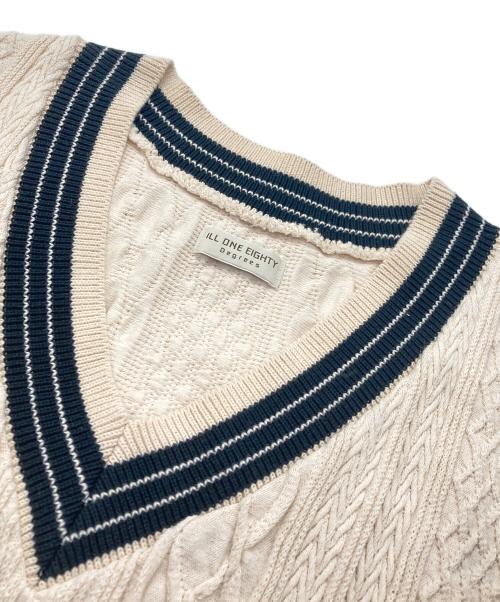 ILL ONE EIGHTY（イルワンエイティ）ILL ONE EIGHTY (イルワンエイティ) journal standard L'essage (ジャーナルスタンダード レサージュ) 別注チルデンニットベスト アイボリー サイズ:Ｍの古着・服飾アイテム
