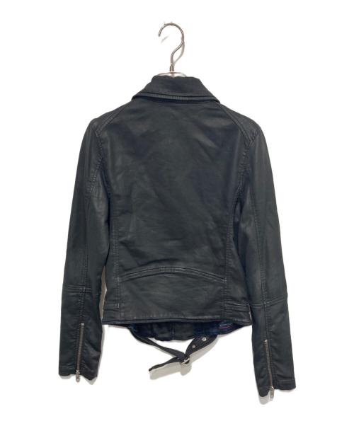 DIESEL（ディーゼル）DIESEL (ディーゼル) コーティングダブルライダースジャケット ブラック サイズ:XSの古着・服飾アイテム