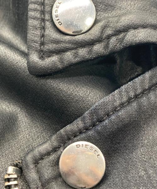 DIESEL（ディーゼル）DIESEL (ディーゼル) コーティングダブルライダースジャケット ブラック サイズ:XSの古着・服飾アイテム