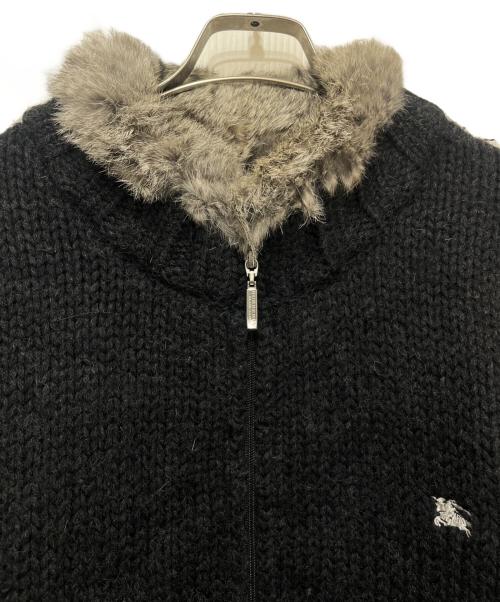 BURBERRY BLACK LABEL（バーバリーブラックレーベル）BURBERRY BLACK LABEL (バーバリーブラックレーベル) 裏ノヴァチェック ニットジャケット グレー サイズ:3の古着・服飾アイテム