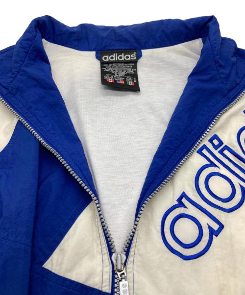 adidas（アディダス）adidas (アディダス) 80'sナイロンジャケット ブルー×ホワイト サイズ:Ｍの古着・服飾アイテム