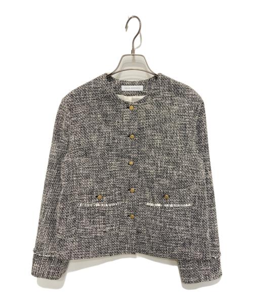 URBAN RESEARCH（アーバンリサーチ）URBAN RESEARCH (アーバンリサーチ) ノーカラーツイードジャケット グレー サイズ:FREEの古着・服飾アイテム