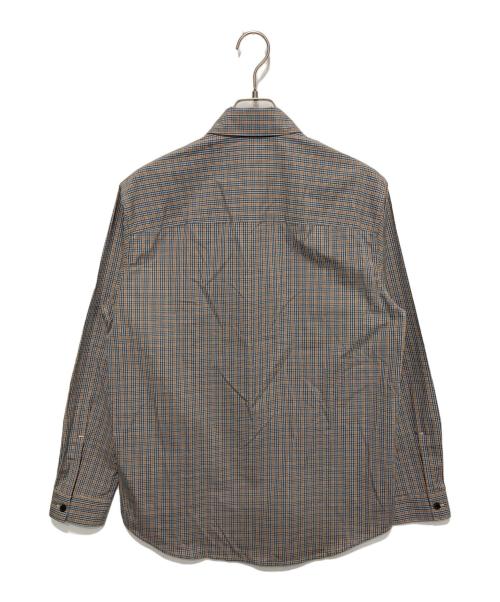 DIESEL（ディーゼル）DIESEL (ディーゼル) Dロゴ刺繍チェックシャツ ブラウン サイズ:44の古着・服飾アイテム