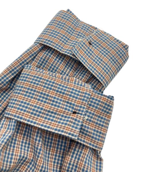 DIESEL（ディーゼル）DIESEL (ディーゼル) Dロゴ刺繍チェックシャツ ブラウン サイズ:44の古着・服飾アイテム