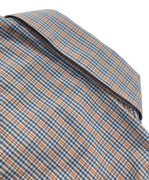 DIESEL（ディーゼル）DIESEL (ディーゼル) Dロゴ刺繍チェックシャツ ブラウン サイズ:44の古着・服飾アイテム