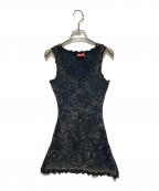 DIESELディーゼル）の古着「Dロゴ刺繍ミニドレス」｜ブラック