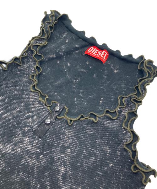 DIESEL（ディーゼル）DIESEL (ディーゼル) Dロゴ刺繍ミニドレス ブラック サイズ:XSの古着・服飾アイテム