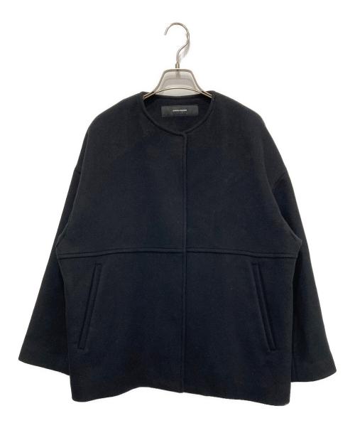 JOURNAL STANDARD（ジャーナルスタンダード）JOURNAL STANDARD (ジャーナルスタンダード) スーパー140ビーバーノーカラーショートコート ブラック サイズ:36の古着・服飾アイテム