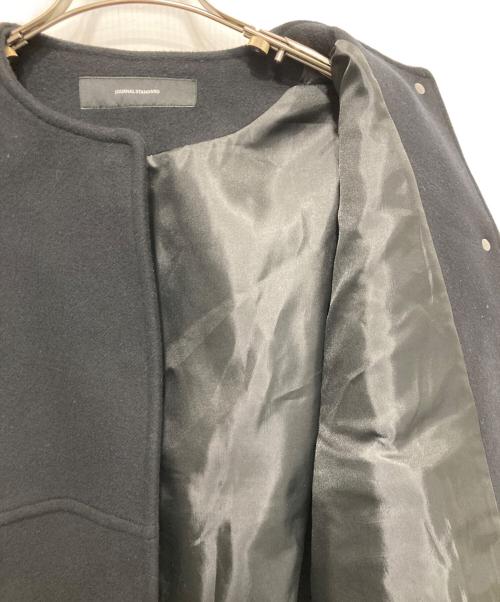 JOURNAL STANDARD（ジャーナルスタンダード）JOURNAL STANDARD (ジャーナルスタンダード) スーパー140ビーバーノーカラーショートコート ブラック サイズ:36の古着・服飾アイテム