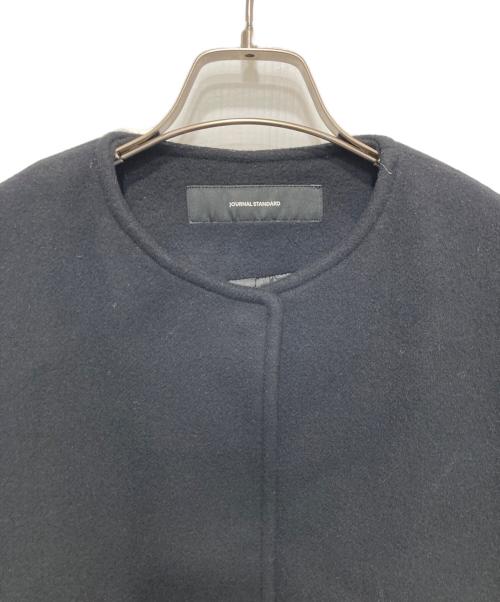 JOURNAL STANDARD（ジャーナルスタンダード）JOURNAL STANDARD (ジャーナルスタンダード) スーパー140ビーバーノーカラーショートコート ブラック サイズ:36の古着・服飾アイテム
