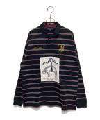 BROOKS BROTHERS×biotopeブルックスブラザーズ×ビオトープ）の古着「別注ボーダーラガーシャツ」｜ブラック