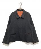 bukhtブフト）の古着「リバーシバルウールジャケット」｜グレー×オレンジ