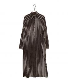 R'IAM PLAGE（リアム プラージュ）の古着「ストライプワンピース」｜ブラウン
