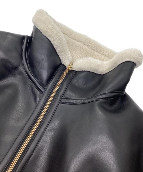 OPAQUE.CLIP（オペークドットクリップ）OPAQUE.CLIP (オペークドットクリップ) フェイクムートンブルゾン ブラック×アイボリー サイズ:Ｍの古着・服飾アイテム