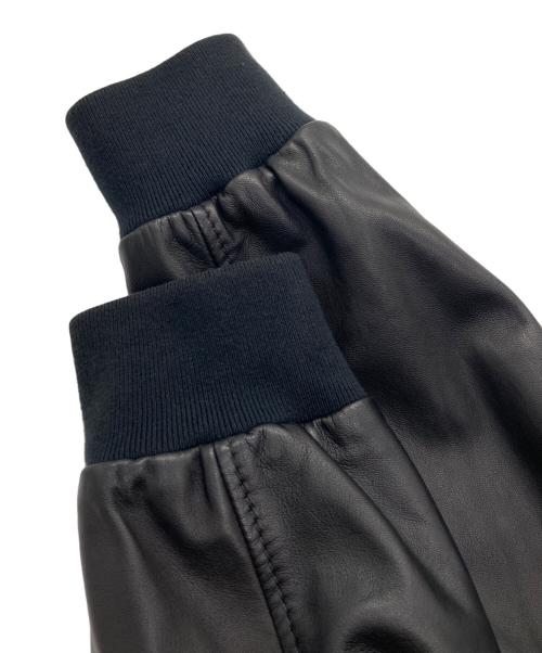 BOSS HUGO BOSS（ボス ヒューゴボス）BOSS HUGO BOSS (ボス ヒューゴボス) ラムレザーブルゾン ブラック サイズ:48の古着・服飾アイテム