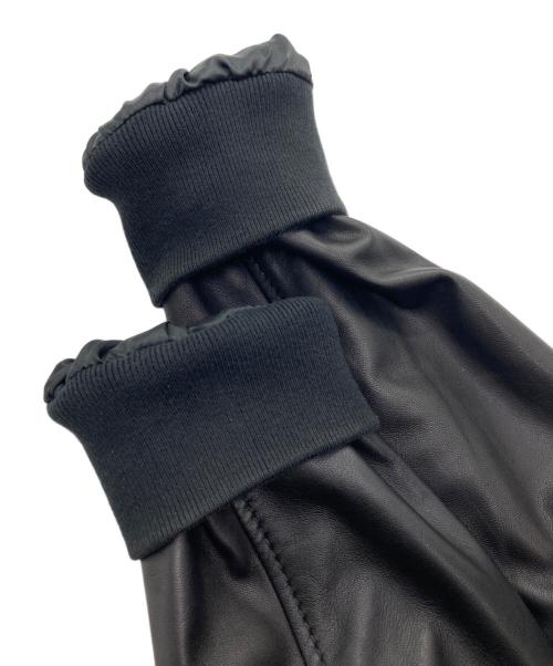 BOSS HUGO BOSS（ボス ヒューゴボス）BOSS HUGO BOSS (ボス ヒューゴボス) ラムレザーブルゾン ブラック サイズ:48の古着・服飾アイテム