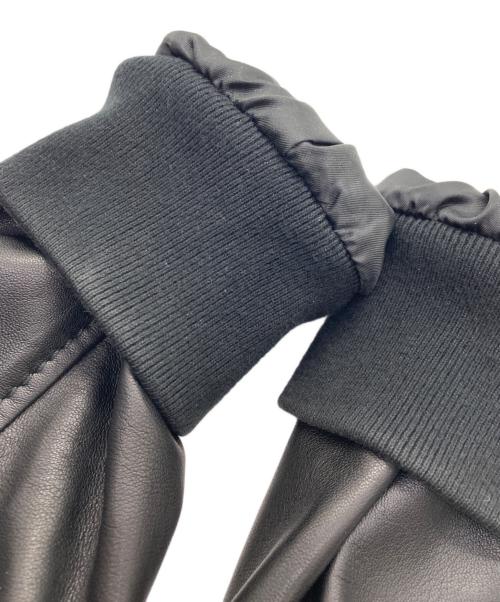 BOSS HUGO BOSS（ボス ヒューゴボス）BOSS HUGO BOSS (ボス ヒューゴボス) ラムレザーブルゾン ブラック サイズ:48の古着・服飾アイテム