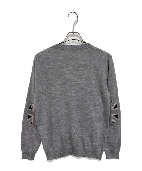 FRED PERRY（フレッドペリー）FRED PERRY (フレッドペリー) ユニオンジャックエルボーパッチカーディガン グレー サイズ:Ｍの古着・服飾アイテム