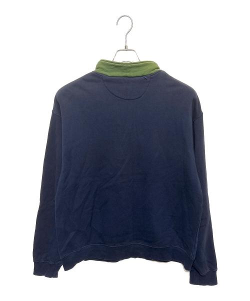 HUF（ハフ）HUF (ハフ) ハーフ刺繍ロゴジップ ネイビー×グリーン サイズ:Lの古着・服飾アイテム
