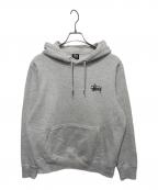 stussyステューシー）の古着「バックビッグロゴプルオーバーパーカー」｜グレー